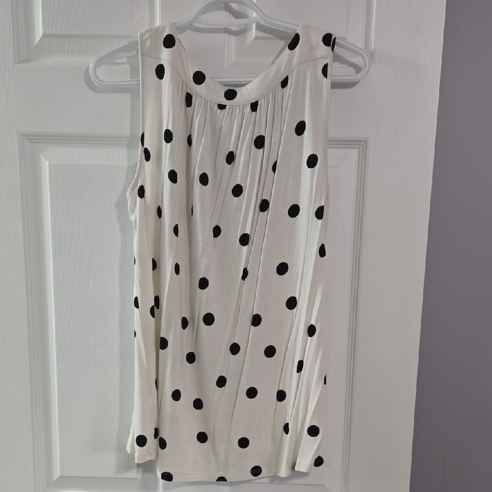 Ricki's Cream and Black Polka Dot Tank Top - Picture 3 of 4